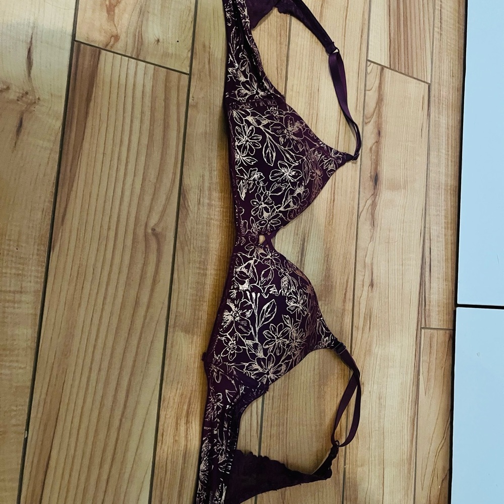 Floral Lace Bra - Purple